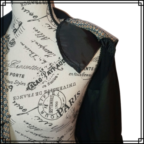 Vintage Studio I Black Retro 80's Statement Blazer Size 10 - Picture 9 of 10